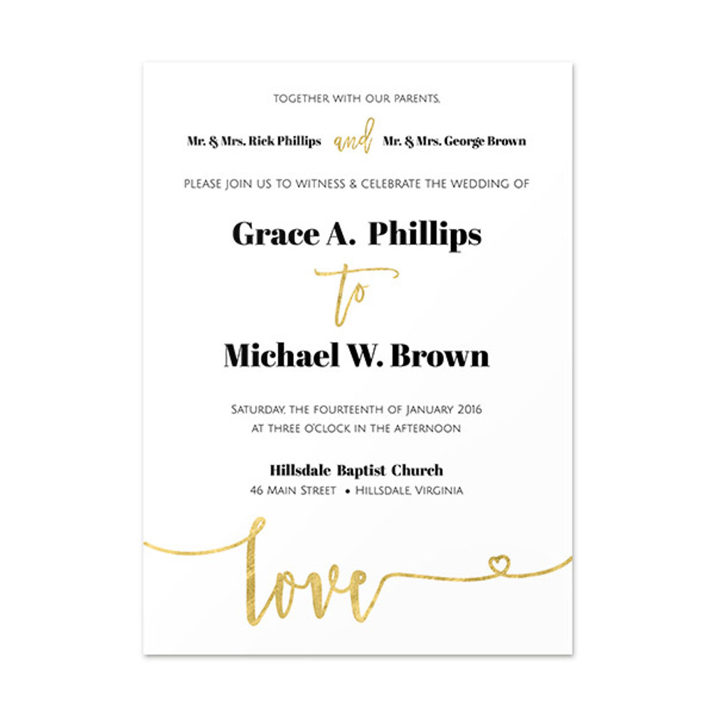 Glitter Love - Invitation Card (5"x7")