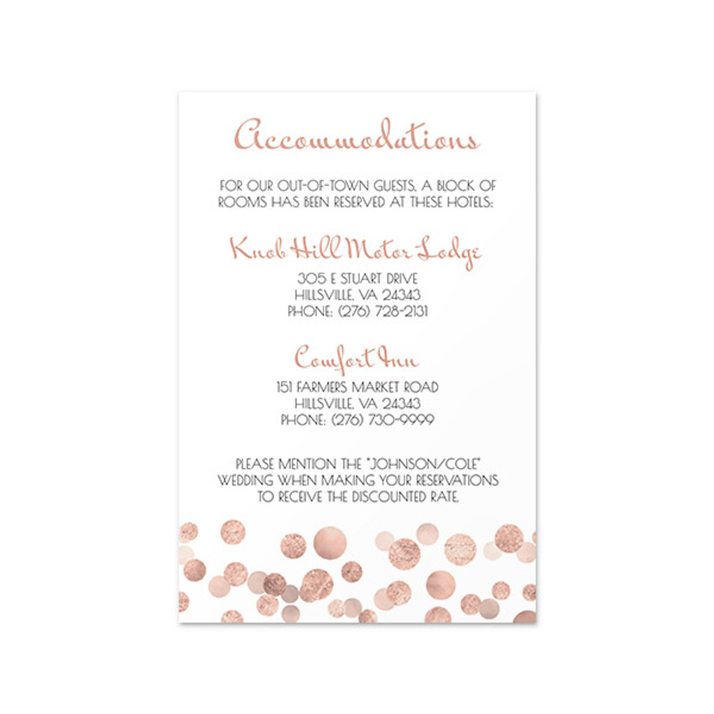 Glitter Dots - Accommodations Insert (4.125" x 6.25")