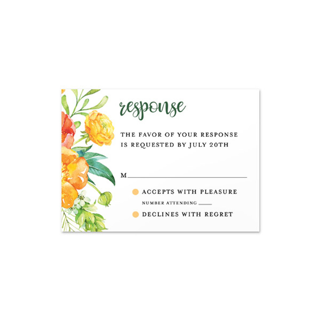 Summer Bouquet - RSVP Card (3.5"x5") Landscape