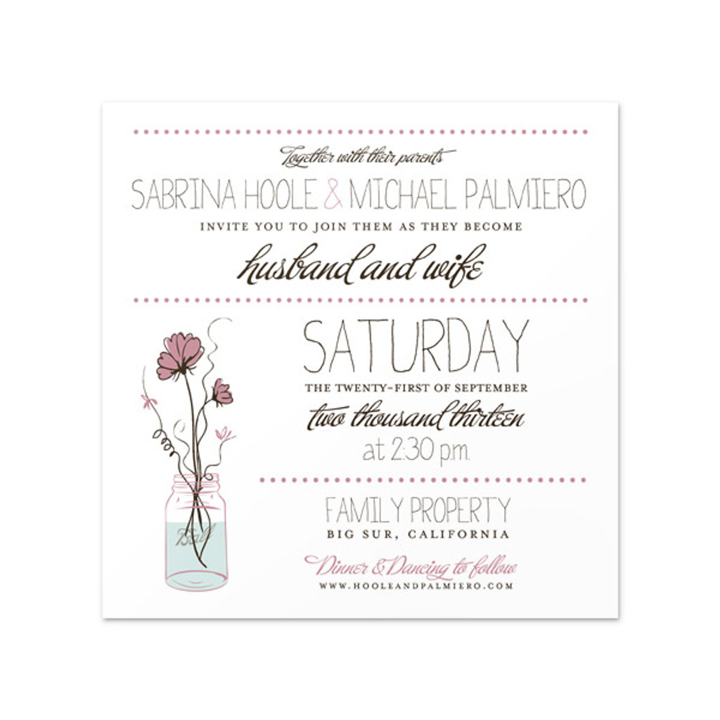 Jar of Flowers - Invitation Card (5.625" x 5.625")