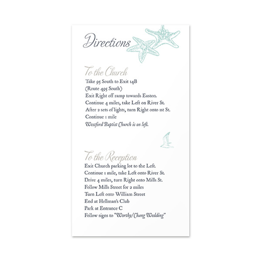 Beachy - Directions Insert (3.5" x 6.5")