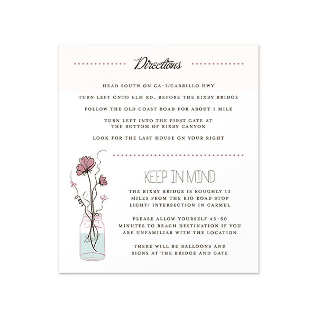 Jar of Flowers - Directions Insert (5" x 5.75")