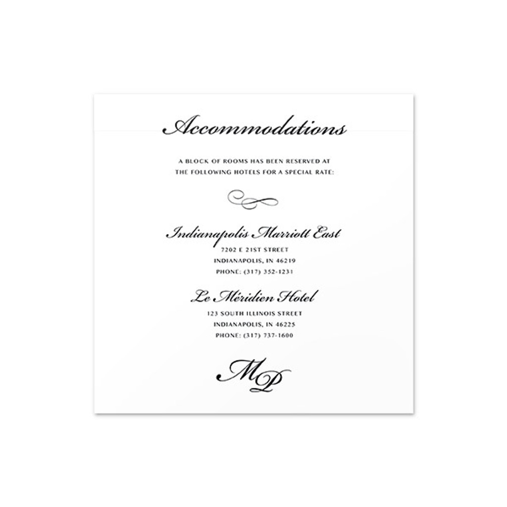 Classy - Accommodations Insert (5" x 5")