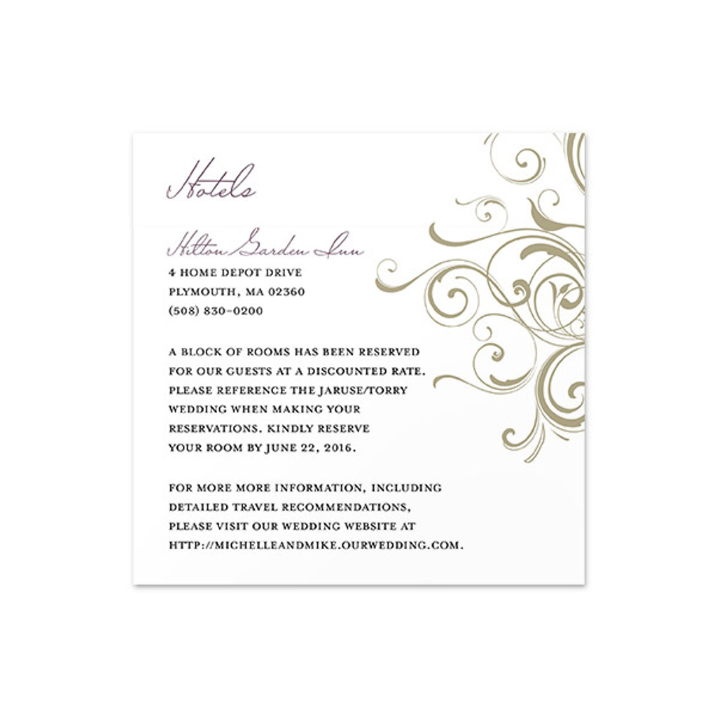 Corner Swirls - Accommodations Insert (5" x 5")