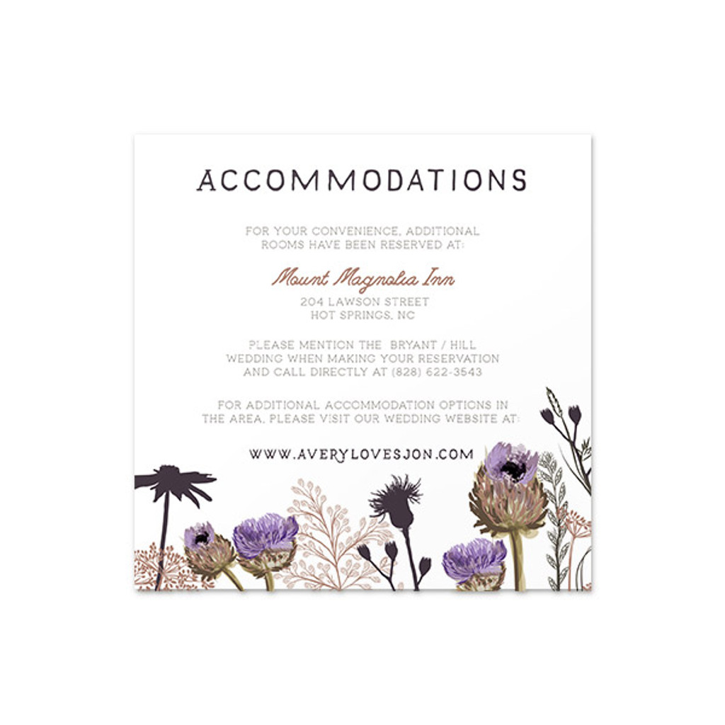 Wildflowers - Accommodations Insert (5" x 5")