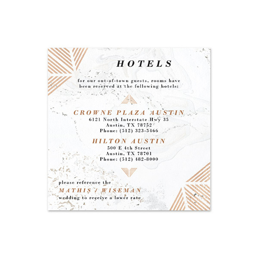 Modern Marble - Accommodations Insert (5" x 5")