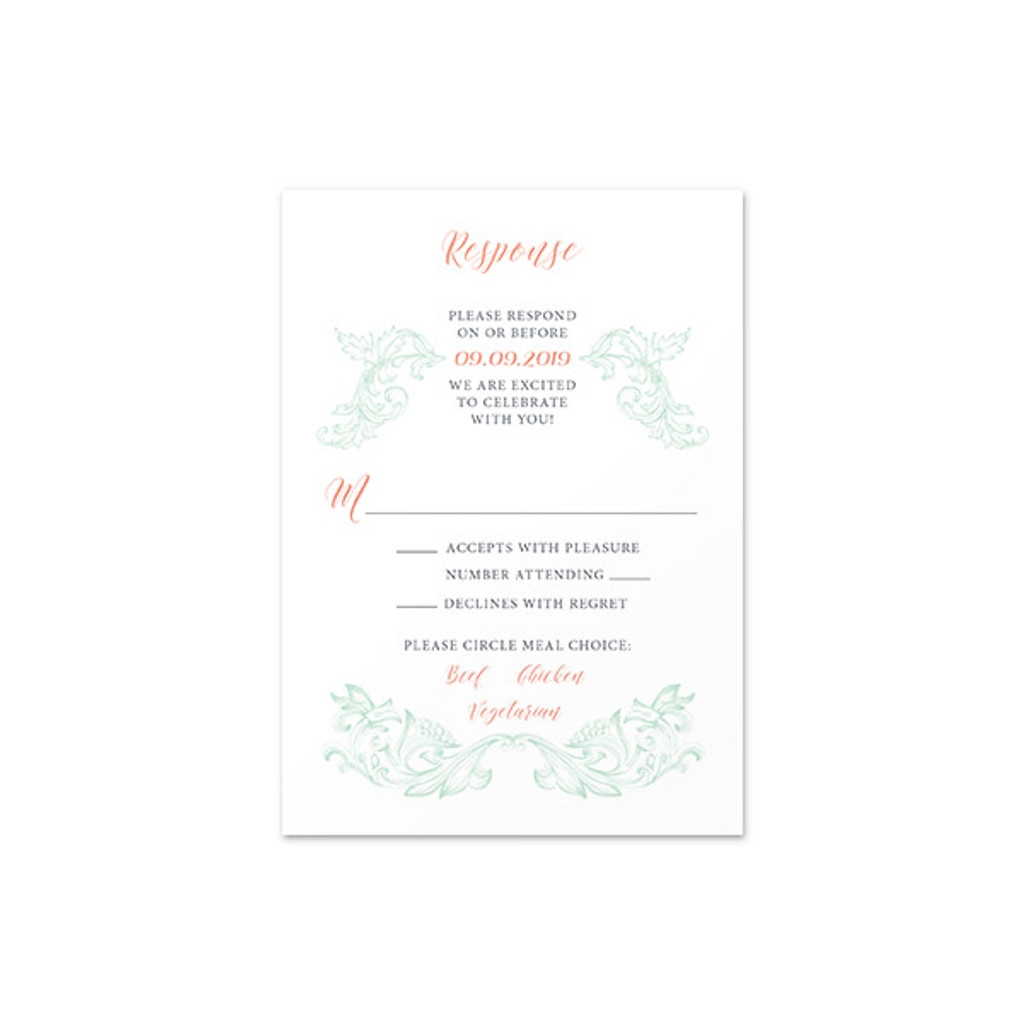 Wedding Wreath - RSVP Card (3.5"x5") Portrait