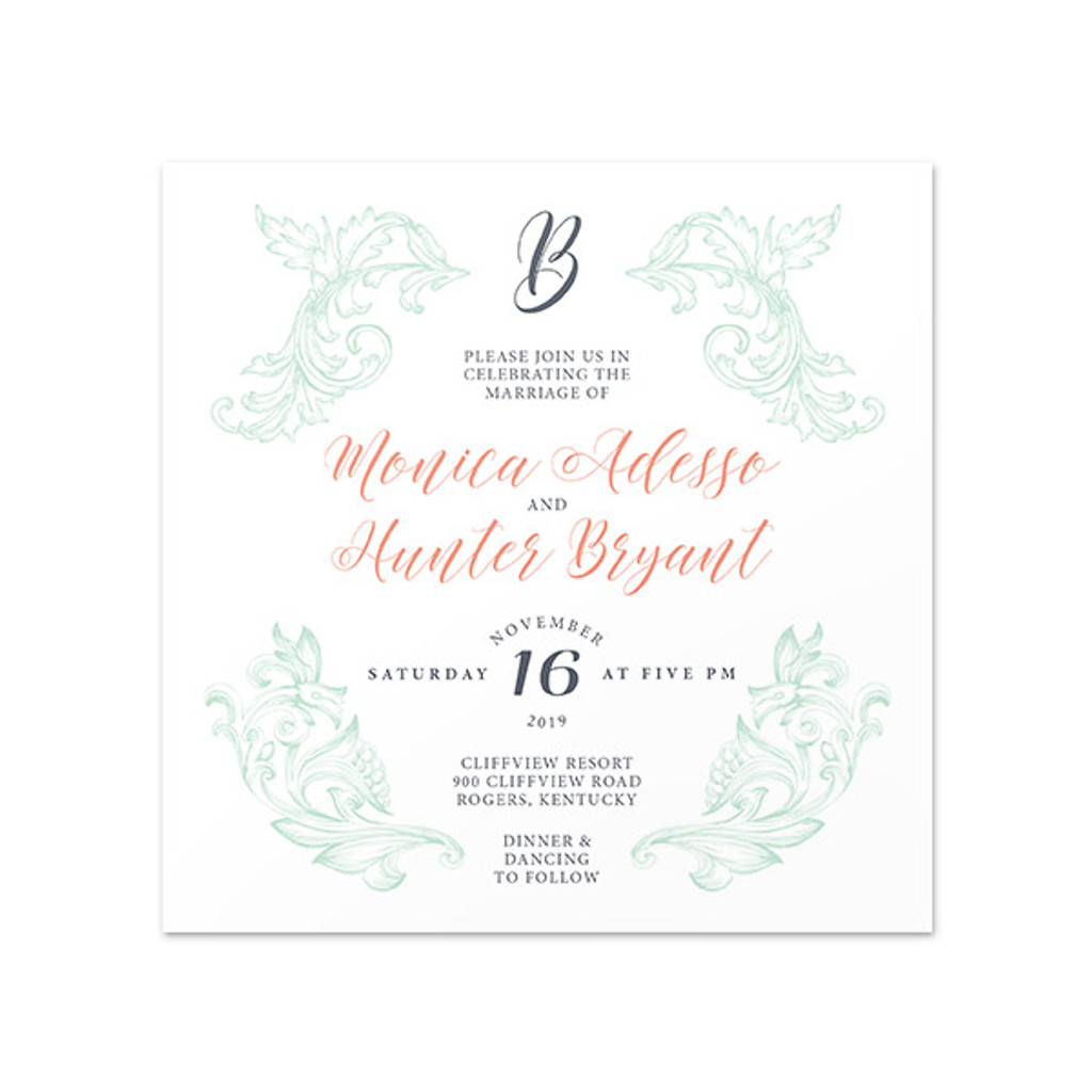 Wedding Wreath - Invitation Card (5.625" x 5.625")