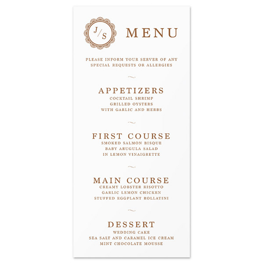 Lace Monogram - Menu