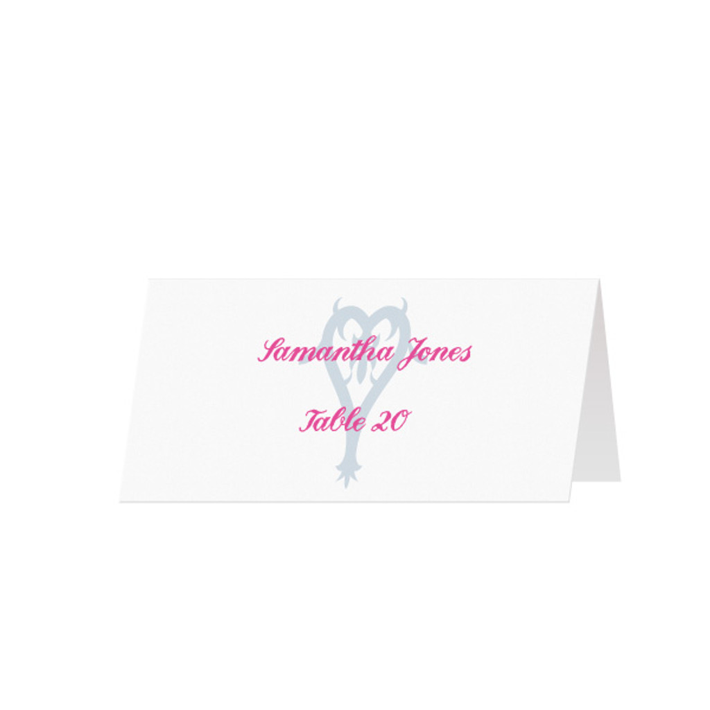 HEARTS - Custom Folded Place Cards (25 Pack)