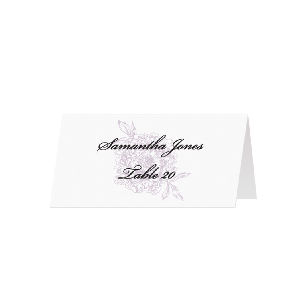 ORNATE FLOWERS - Custom Folded Place Cards (25 Pack)