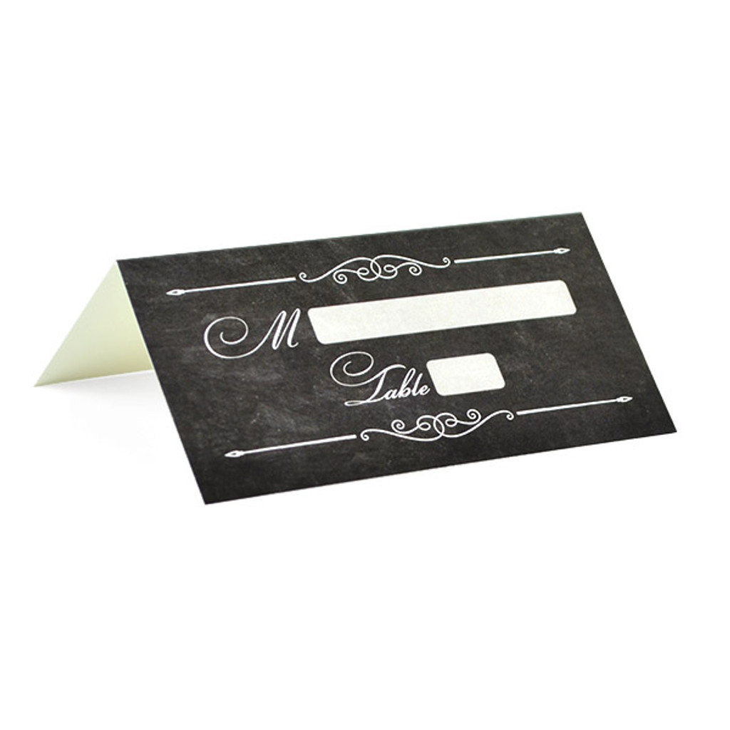Elegant Chalkboard - Blank Folded Place Cards (25 Pack)