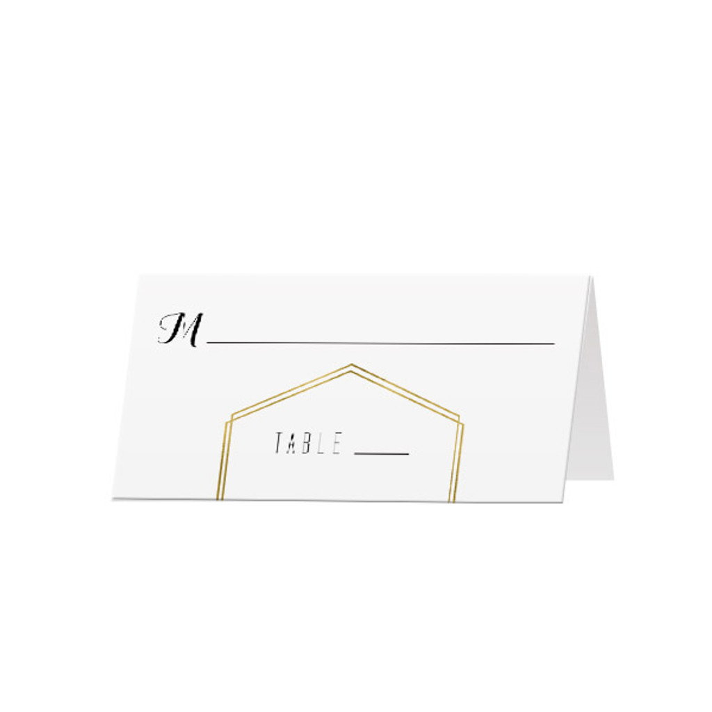 Gold Lines - Blank Folded Place Cards (25 Pack)