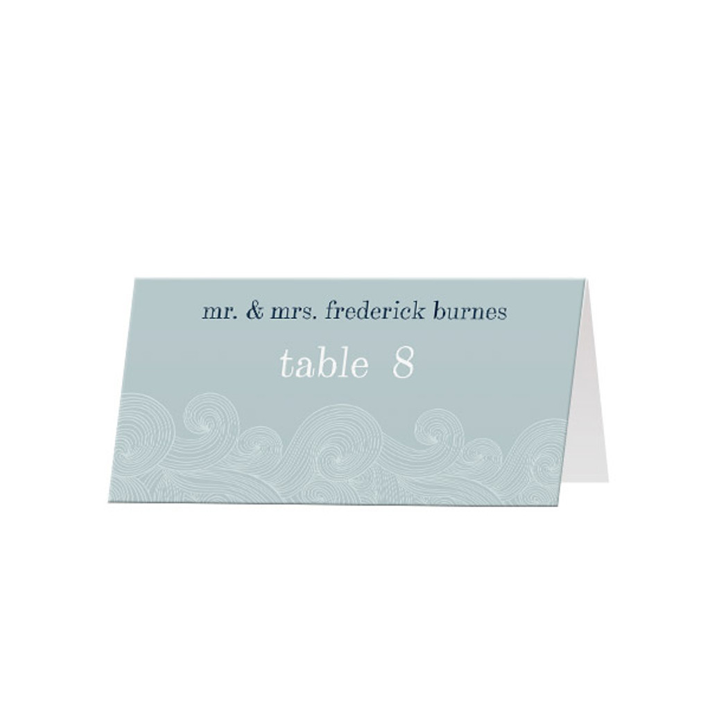 Ocean Waves - Custom Folded Place Cards (25 Pack)