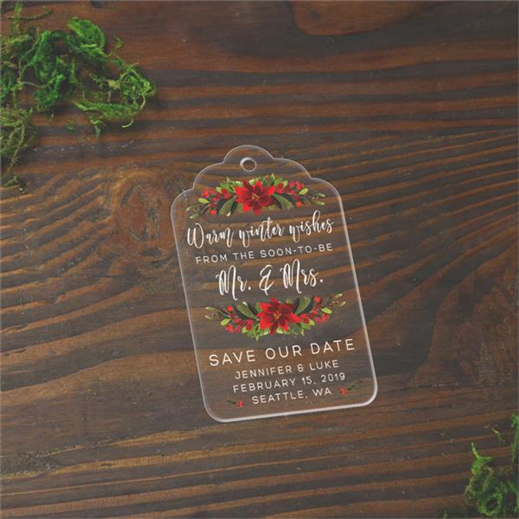 Winter Wishes Ornament Acrylic Save The Date