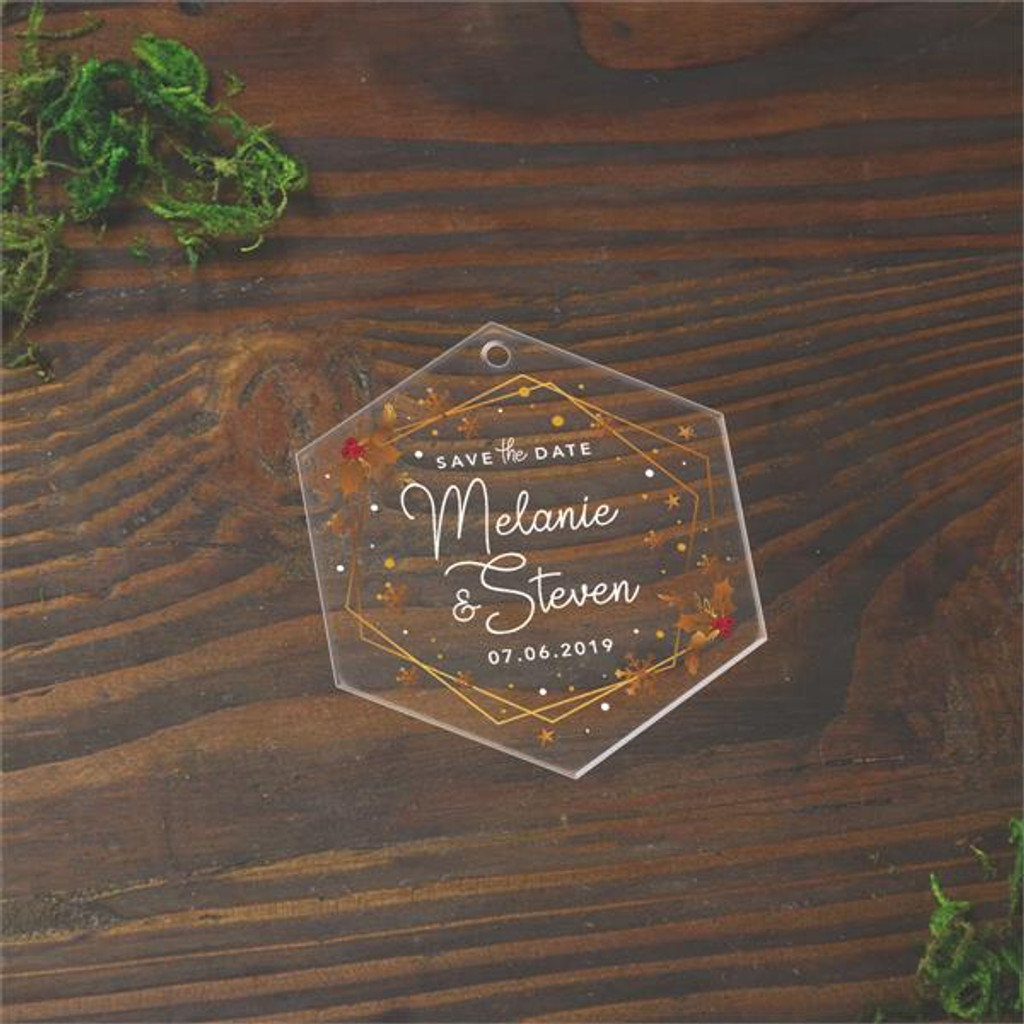 Modern Ornament Acrylic Save The Date