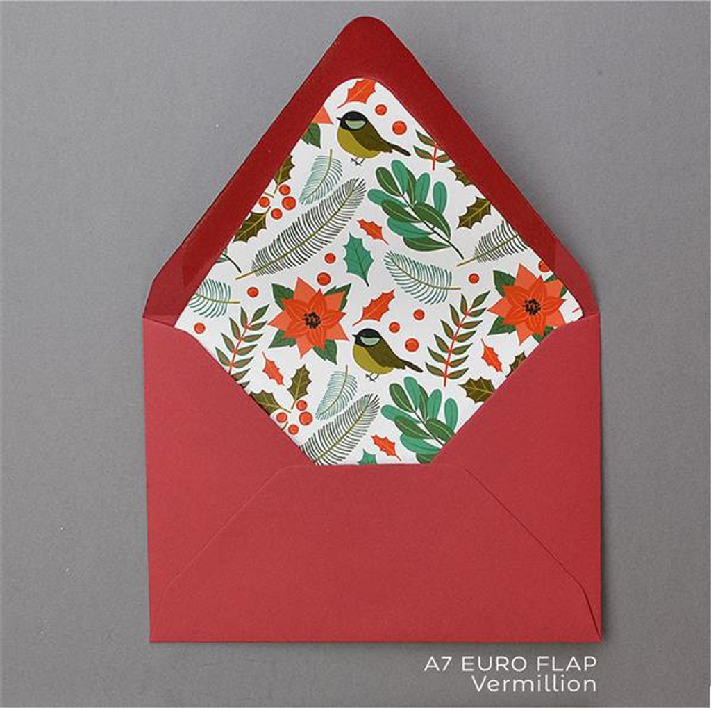 Christmas Feathers - Holiday Envelope Liner