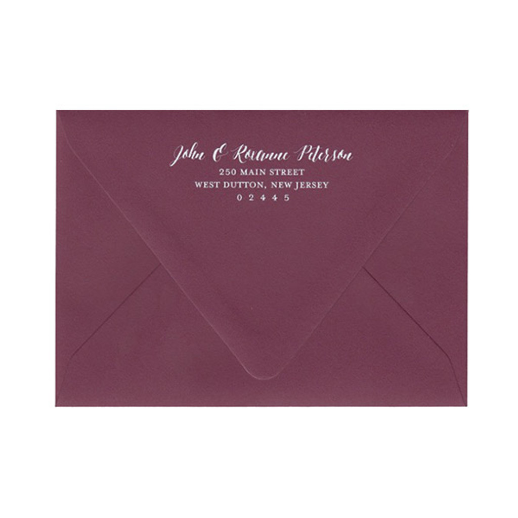 Return Address White Ink Envelope Printing - ADD ON