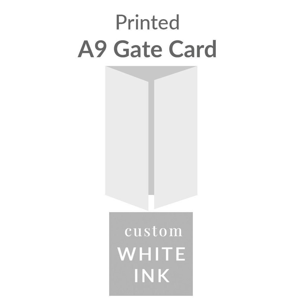 A9 (5.5x8.5) Printed Gate Card -  White Ink Upload Your Own Design