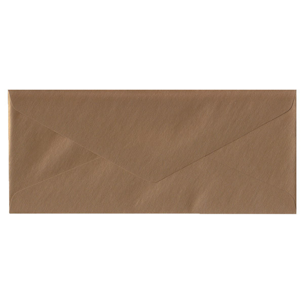 Imperfect No. 10 Euro Flap Antique Gold Envelope - Adhesive Issue