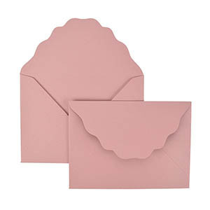 SHORT RUN MTO (French Scalloped) A7 Ungummed Laser Cut Envelope - Snow White