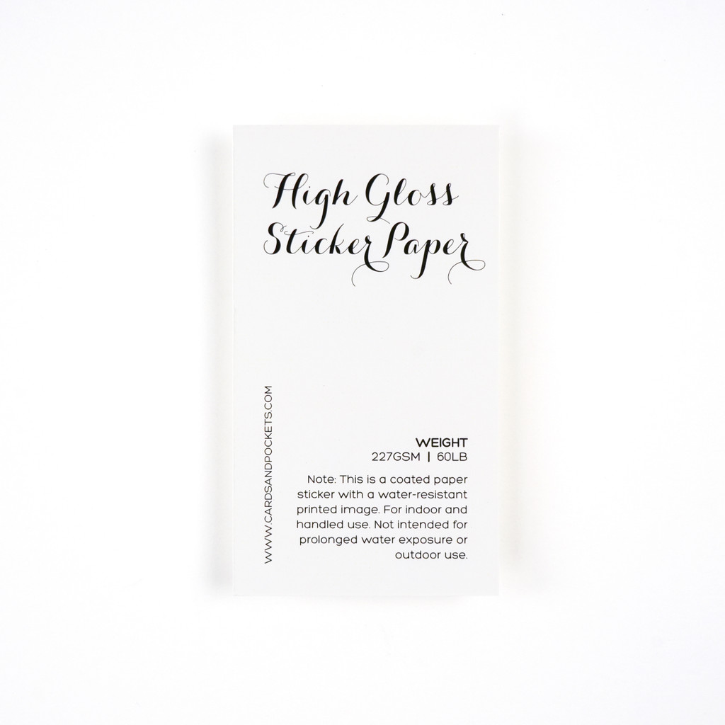 High Gloss Sticker Paper Swatch + Sample Sticker