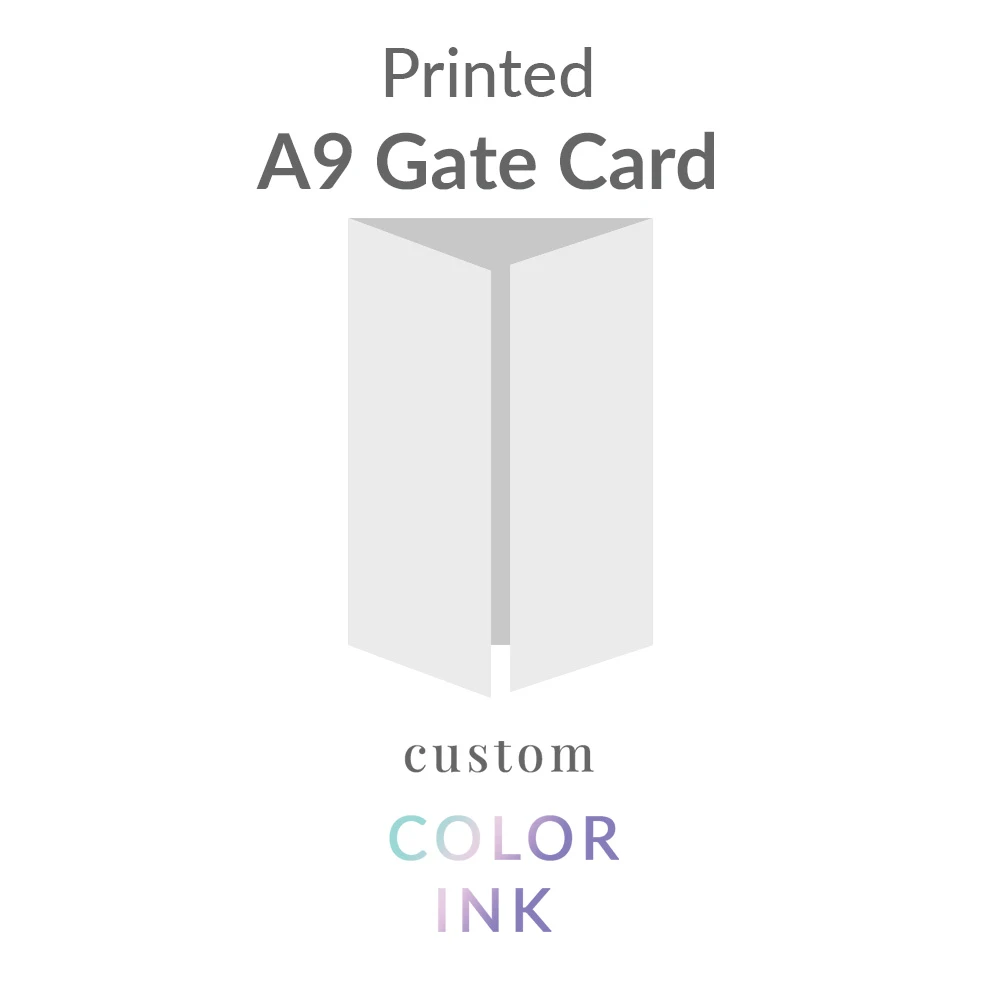 CUSTOM QUOTE #25524 A9 (5.5x8.5 // 8.5x11.25 Flat) Printed Gate Card w/0.25" overlap -  Color Ink Upload Your Own Design - CUSTOMER-SUPPLIED PAPER CRANES LETTRA PEARL WHITE CW