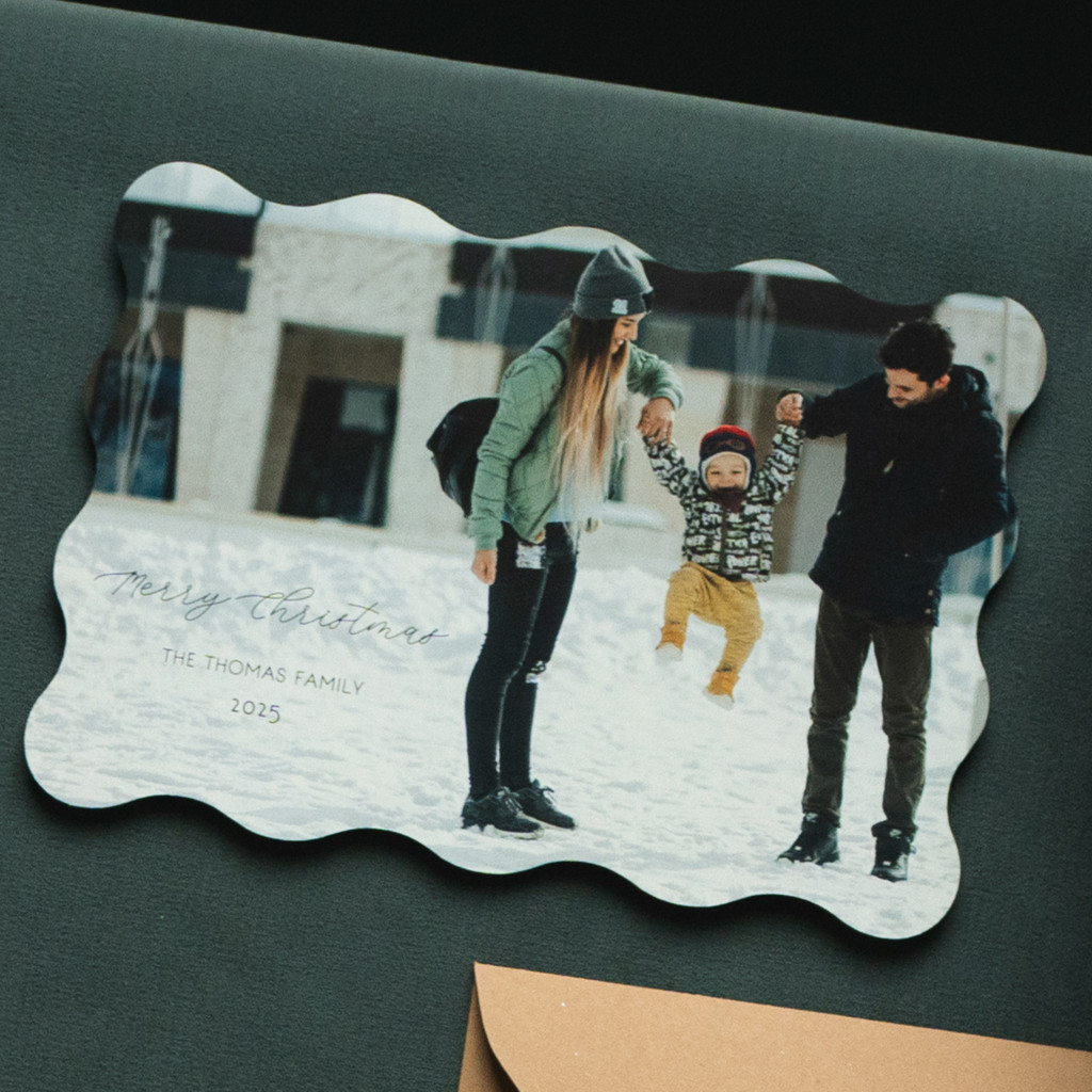 Holiday 5x7 Wave Photo Card - Upload Your Own Design