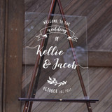 Wedding Welcome Sign Ribbon Banner - Acrylic Sign (18x24)
