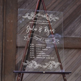 Wedding Timeline Fresh Citrus - Acrylic Sign (18x24)