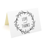 Folded Thank You Cards  3.5x5 (25 Pack) - Boho Wreath