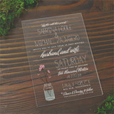 Jar of Flowers 5x7 Acrylic Wedding Invitation
