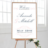 Wedding Welcome Elegant Swirls - Wedding Sign (24x36)