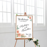 Wedding Welcome Sign Flower Bouquet - Wedding Sign (18x24)