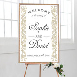 Wedding Welcome Golden Vines - Wedding Sign (24x36)