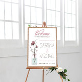 Wedding Welcome Jar of Flowers - Wedding Sign (18x24)