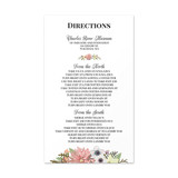 Floral - Directions Insert (4.125" x 7")