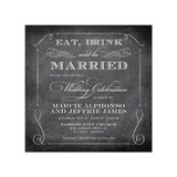 Elegant Chalkboard - Invitation Card (5.625" x 5.625")