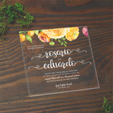 Summer Bouquet 6.25x6.25 Acrylic Wedding Invitation