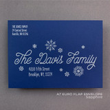 Happy Holidays Holiday A7 Full Guest Address White Ink Printed A7 Euro Flap Envelopes