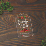 Poinsettia Tag Ornament Acrylic