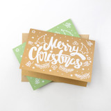 Scribble Christmas - Folded Holiday Cards and Envelopes Set (12 Pack)