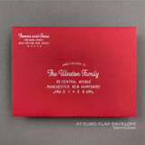 Christmas Holiday A7 Full Guest Address White Ink Printed A7 Euro Flap Envelopes