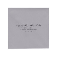 Full Guest Address Black Ink Printed Outer 6.75 Square Euro Flap Envelopes