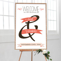 Wedding Welcome Banner of Love - Wedding Sign (24x36)