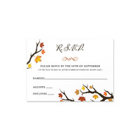 Fall Leaves - RSVP Card (3.5"x5") Landscape