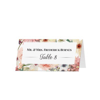 Floral  - Custom Folded Place Cards (25 Pack)