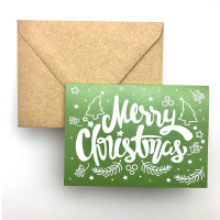 Scribble Christmas (Fairway) - Folded Holiday Cards and Envelopes Set (12 Pack)