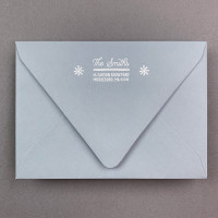 Snow Globe Holiday A7 Full Guest Address White Ink Printed A7 Euro Flap Envelopes