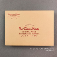 Christmas Holiday Full Guest Address Color Printed A7 Euro Flap Envelopes